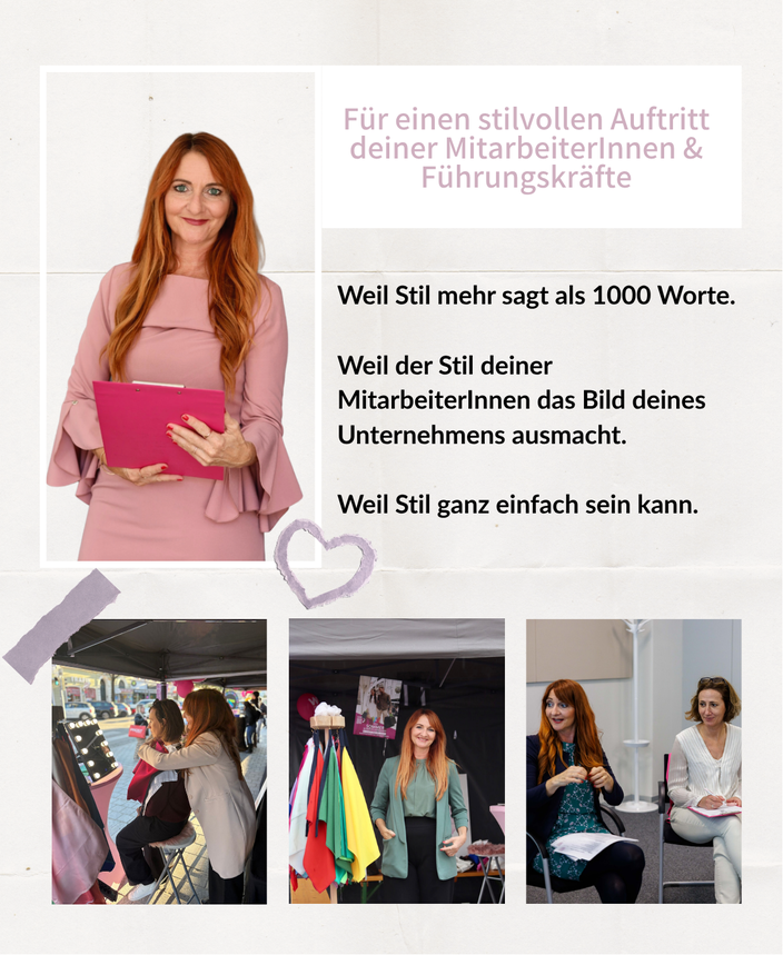 Karina begleitet Mitarbeiterinnen und Führungskräfte zu einem professionellen persönlichen Auftritt