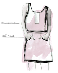 Original Stilissimo-Illustration: Kleid in Mauve